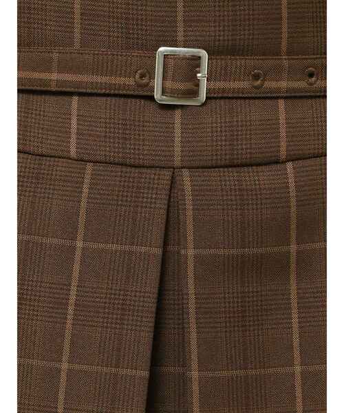 MERCURYDUO(マーキュリーデュオ)の「ベルト付きチェックプリーツミニスカパン(スカート・レディース・ブラウン/ダークグリーン/グレー・MEDIUM/SMALL)」の12枚目の写真
