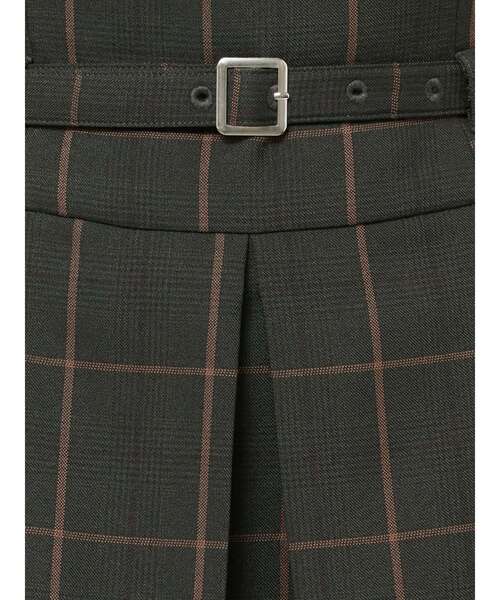 MERCURYDUO(マーキュリーデュオ)の「ベルト付きチェックプリーツミニスカパン(スカート・レディース・ブラウン/ダークグリーン/グレー・MEDIUM/SMALL)」の14枚目の写真