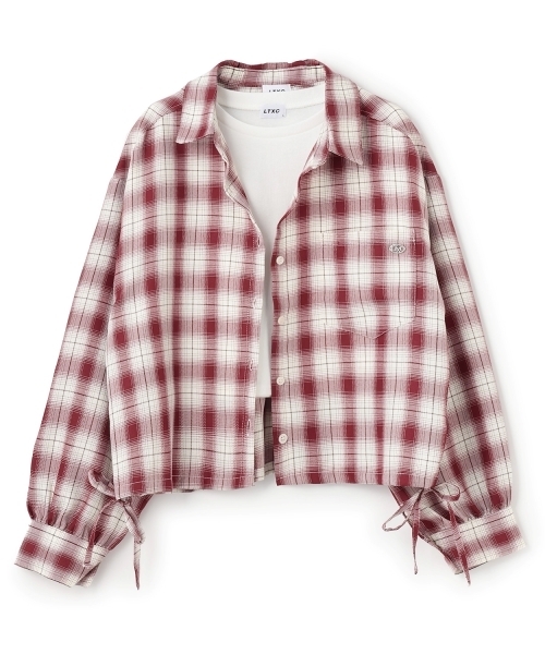 LOVETOXIC(ラブトキシック)の「【LTXC】インナーつきチェックシャツ(アンサンブル・キッズ・ブラック/エンジ/ネイビー・S:140cm/130cm/L:160cm/M:150cm)」の15枚目の写真