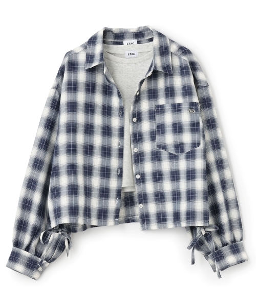 LOVETOXIC(ラブトキシック)の「【LTXC】インナーつきチェックシャツ(アンサンブル・キッズ・ブラック/エンジ/ネイビー・S:140cm/130cm/L:160cm/M:150cm)」の16枚目の写真