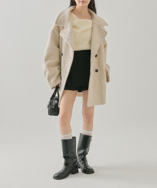 25AWシャギーミドルコート（その他アウター）｜mystic（ミスティック