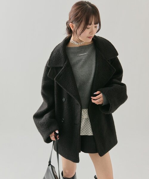 mystic シャギーミドルコート 25AWシャギーミドルコート（その他アウター）｜mystic（ミスティック