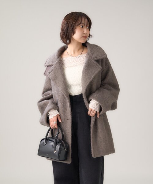 25AWシャギーミドルコート（その他アウター）｜mystic（ミスティック