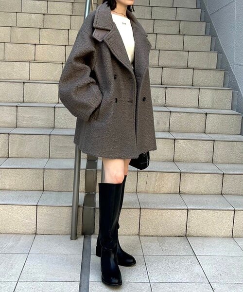 mystic(ミスティック)の「【WEB/限定店舗】シャギーミドルコート(その他アウター・レディース・チャコールグレー/ブラック/アイボリー・1/2)」の6枚目の写真