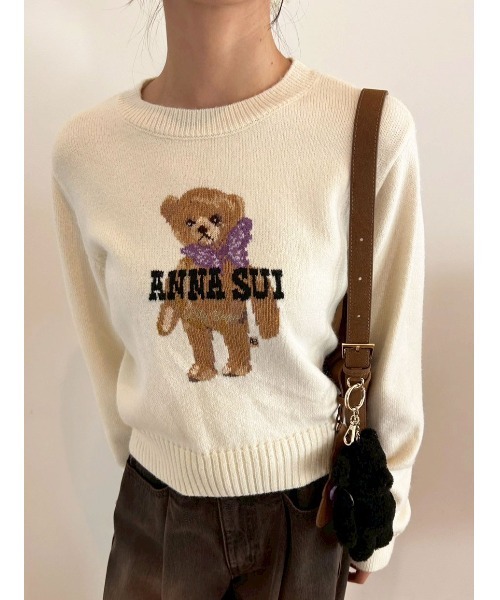 LILY BROWN（リリーブラウン）の「【LILY BROWN ×ANNA SUI】バタフライLily Bearニット（ニット/セーター・レディース・ミント/パープル/ネイビー/オフホワイト・F）」の7枚目の写真