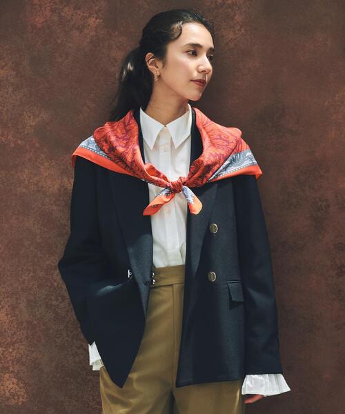 THE SHOP TK （ザ ショップ ティーケー ）の「【今羽織るなら】ダブルブレストジャケット【セットアップ可/洗える】（テーラードジャケット・レディース・ネイビー/チャコールグレー/ブラウン系その他・11/13/12）」の8枚目の写真