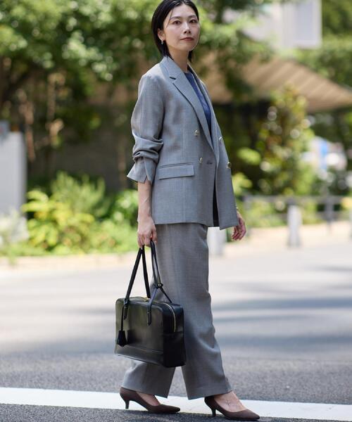 THE SHOP TK （ザ ショップ ティーケー ）の「【今羽織るなら】ダブルブレストジャケット【セットアップ可/洗える】（テーラードジャケット・レディース・ネイビー/チャコールグレー/ブラウン系その他・11/13/12）」の16枚目の写真