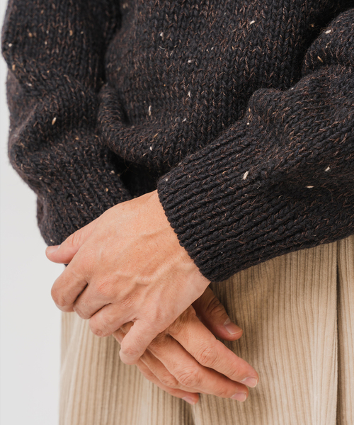 EDIFICE（エディフィス）の「E. アルパカ ネップ ハンドニット（ニット/セーター・メンズ・オートミール/グレー/ブラック・LARGE/MEDIUM）」の5枚目の写真