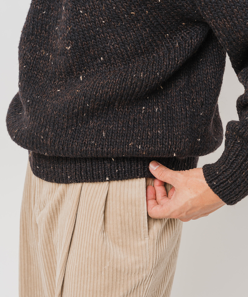 EDIFICE（エディフィス）の「E. アルパカ ネップ ハンドニット（ニット/セーター・メンズ・オートミール/グレー/ブラック・LARGE/MEDIUM）」の6枚目の写真