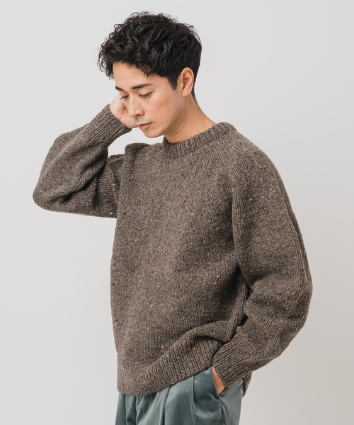 EDIFICE（エディフィス）の「E. アルパカ ネップ ハンドニット（ニット/セーター・メンズ・オートミール/グレー/ブラック・LARGE/MEDIUM）」の12枚目の写真