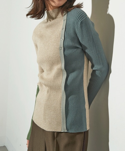 セール】【MAISON BREEZE reveur】ボトルネックリブニットプルオーバー