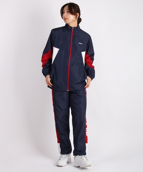 FILA ネイビー 花柄 セットアップ セール】FILA レディース 裏トリコット 起毛 トラックジャケット