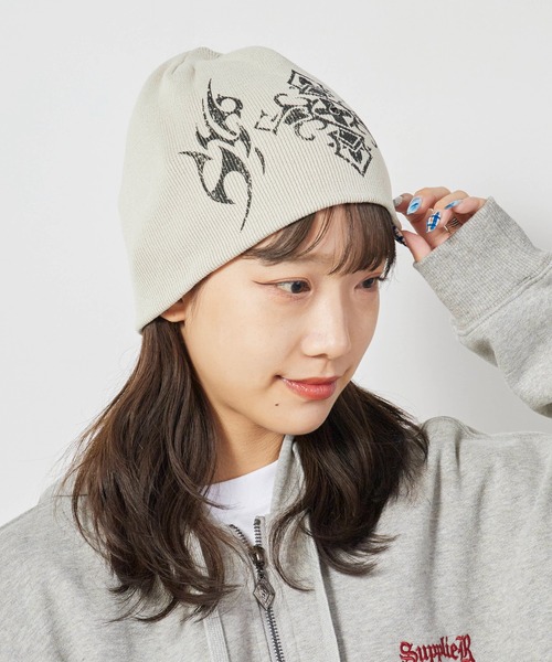 SUPPLIER/サプライヤー Tribal Cross Beanie ビーニー（ニット