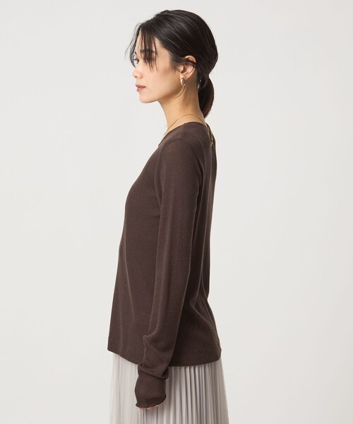green label relaxing(グリーンレーベルリラクシング)の「テレコ クルーネック プルオーバー(Tシャツ/カットソー・レディース・ダークグレー/その他1/ダークブラウン/ブラック/オフホワイト/ライトブルー・FREE)」の17枚目の写真
