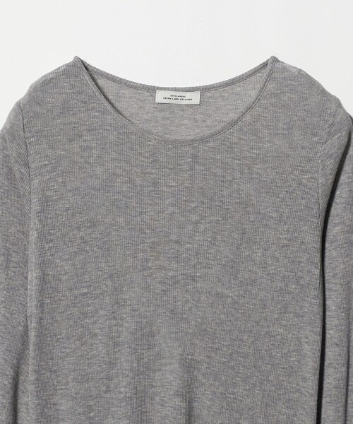 新品未使用タグ付き　テレコクルーネックプルオーバー　トップグレー テレコ クルーネック プルオーバー（Tシャツ/カットソー）｜green