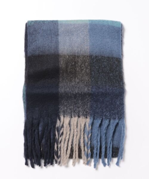 Q(キュー)の「ボリュームチェックマフラー(マフラー・レディース・パープル系その他/ブルー系その他・ONE SIZE)」の9枚目の写真