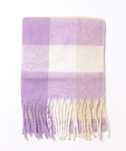 Q(キュー)の「ボリュームチェックマフラー(マフラー・レディース・パープル系その他/ブルー系その他・ONE SIZE)」の10枚目の写真