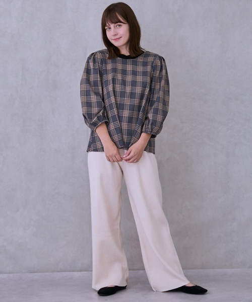 petit main LIEN（プティマインリアン）の「【親子リンク】前後2WAYプルオーバー（シャツ/ブラウス・レディース・ライトベージュ/カラフル/ネイビー・F）」の8枚目の写真