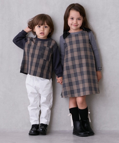 petit main LIEN（プティマインリアン）の「【親子リンク】前後2WAYプルオーバー（シャツ/ブラウス・レディース・ライトベージュ/カラフル/ネイビー・F）」の9枚目の写真