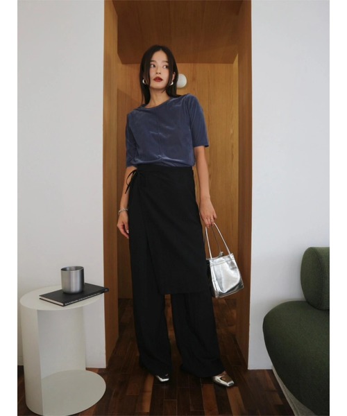 TRUNC（トランクエイティーエイト）の「Rayon Layered Skirt pants（その他パンツ・レディース・ブラウン/ブラック・FREE）」の9枚目の写真
