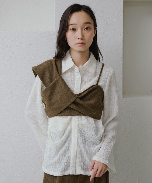 apres jour clair（アプレジュールクレア）の「【apres jour clair】【セットアップ可能】リボンデザインビスチェ（その他トップス・レディース・キャメル/ブラウン系その他/グレー・フリー/X-LARGE）」の18枚目の写真