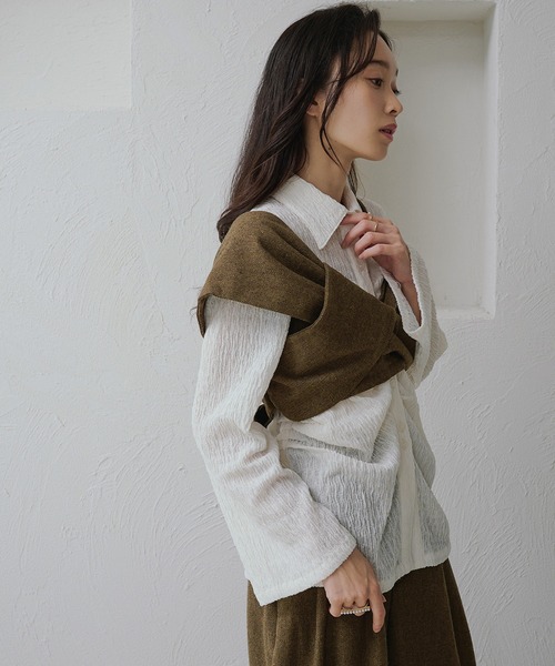 apres jour clair（アプレジュールクレア）の「【apres jour clair】【セットアップ可能】リボンデザインビスチェ（その他トップス・レディース・キャメル/ブラウン系その他/グレー・フリー/X-LARGE）」の8枚目の写真