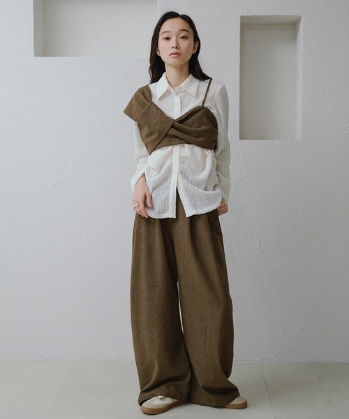 apres jour clair（アプレジュールクレア）の「【apres jour clair】【セットアップ可能】リボンデザインビスチェ（その他トップス・レディース・キャメル/ブラウン系その他/グレー・フリー/X-LARGE）」の6枚目の写真