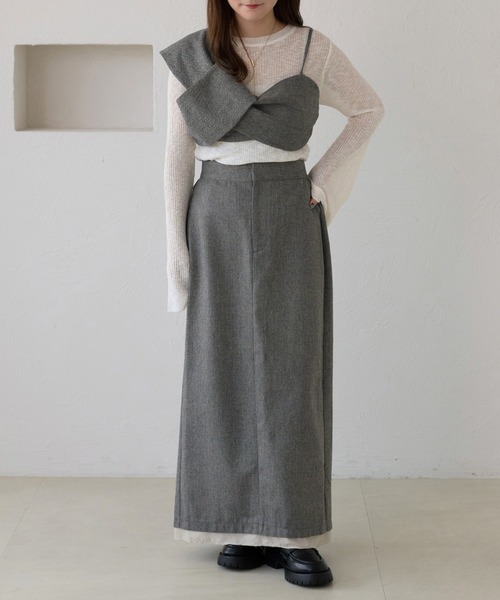 apres jour clair（アプレジュールクレア）の「【apres jour clair】【セットアップ可能】リボンデザインビスチェ（その他トップス・レディース・キャメル/ブラウン系その他/グレー・フリー/X-LARGE）」の7枚目の写真