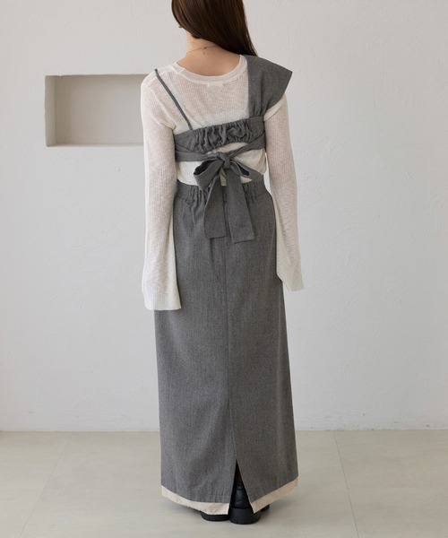 apres jour clair（アプレジュールクレア）の「【apres jour clair】【セットアップ可能】リボンデザインビスチェ（その他トップス・レディース・キャメル/ブラウン系その他/グレー・フリー/X-LARGE）」の5枚目の写真