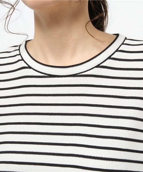 OUTLET（アウトレット）の「【Discoat】タック入リショートP/O（Tシャツ/カットソー・レディース・ホワイト×ブラック・LARGE/MEDIUM）」の5枚目の写真