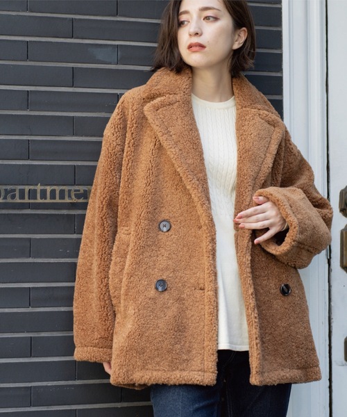 フェイクボア コクーンPコート（ピーコート）｜OPAQUE.CLIP（オペーク