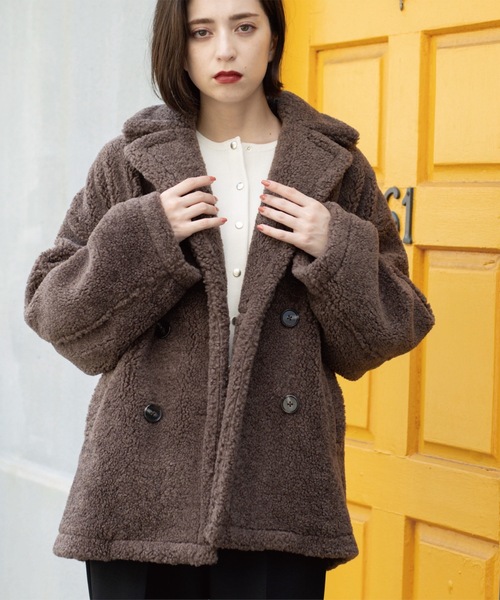 フェイクボア コクーンPコート（ピーコート）｜OPAQUE.CLIP（オペーク