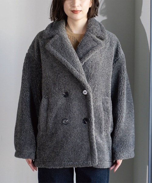 フェイクボア コクーンPコート（ピーコート）｜OPAQUE.CLIP（オペーク