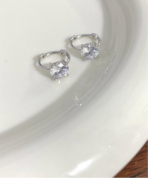 Burner(バーナー)の「【blatto 925silver】シルバー925 シンプル一粒ジルコニアフープピアス esm-pierce-27-21【RBTS】(ピアス(両耳用)・メンズ・シルバー/ゴールド・FREE)」の3枚目の写真