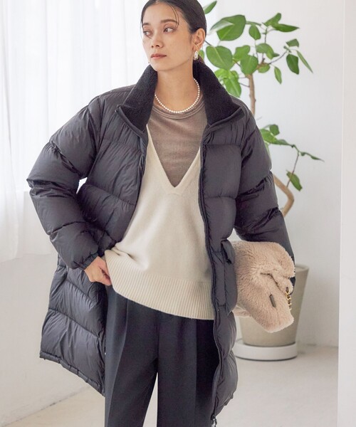 SHIPS別注】TAION:〈手洗い可能〉ネック ボア ダウン コート（ダウン