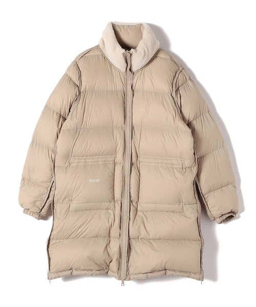 SHIPS別注】TAION:〈手洗い可能〉ネック ボア ダウン コート（ダウン