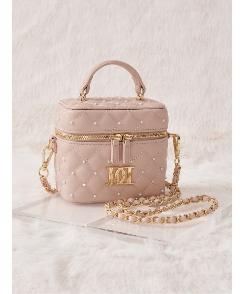 Darich 【ゴールドパーツ】キルティングパールスクエアミニバッグ PNK Darich（ダーリッチ）の「【ゴールドパーツ】キルティングパール