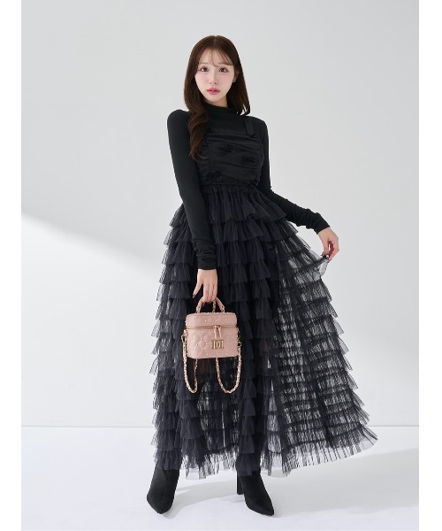 ゴールドパーツ】キルティングパールスクエアミニバッグ（ショルダー