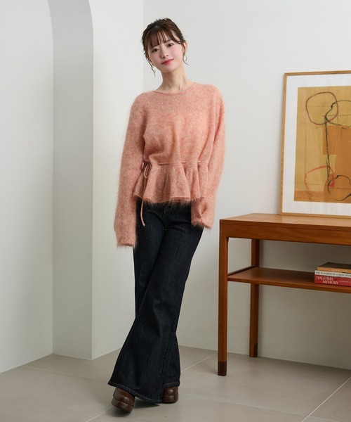 LAULEN(ローレン)の「mohair ribbon peplum knit pullover /モヘアリボンペプラムニットプルオーバー(ニット/セーター・レディース・グレー/ピンク/ブラウン・FREE)」の12枚目の写真