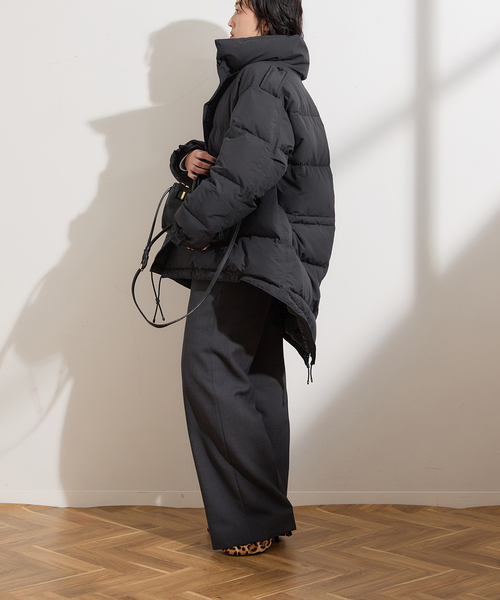 STAMMBAUM（シュタンバーム）の「別注【STAMMBAUM】*LESSAGEダウンコート（ダウンジャケット/コート・レディース・チャコールグレー/ブラック・FREE）」の4枚目の写真