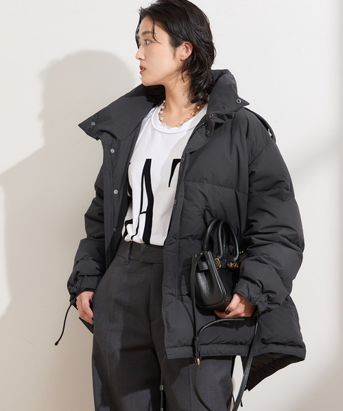 STAMMBAUM（シュタンバーム）の「別注【STAMMBAUM】*LESSAGEダウンコート（ダウンジャケット/コート・レディース・チャコールグレー/ブラック・FREE）」の6枚目の写真