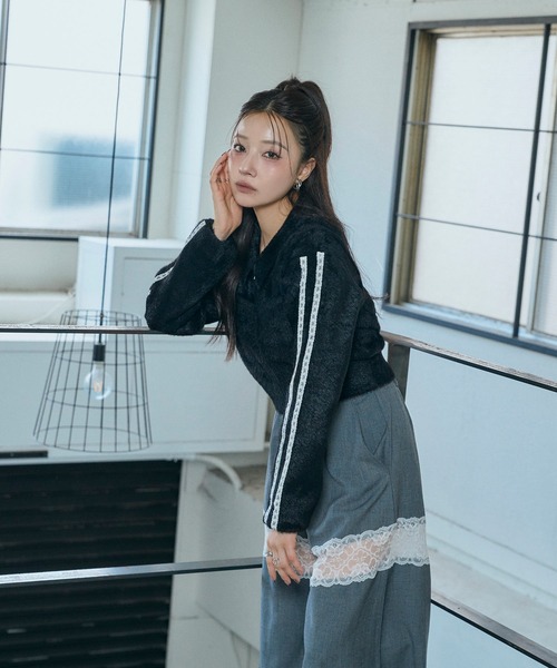 ANDGEEBEE（アンジービー）の「レースビスチェニット（ニット/セーター・レディース・アイボリー/ブラック・FREE）」の12枚目の写真