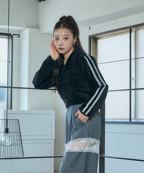 ANDGEEBEE（アンジービー）の「レースビスチェニット（ニット/セーター・レディース・アイボリー/ブラック・FREE）」の15枚目の写真