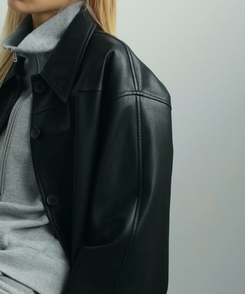 anuke(アンヌーク)の「anuke Ecoleather Over Jacket(その他アウター・レディース・ダークブラウン/ブラック・38/36)」の12枚目の写真