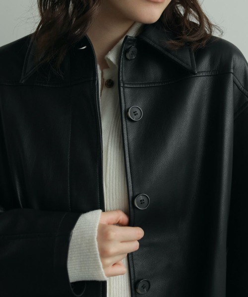 anuke(アンヌーク)の「anuke Ecoleather Over Jacket(その他アウター・レディース・ダークブラウン/ブラック・38/36)」の17枚目の写真