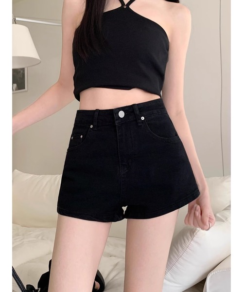 Ritzy(リッツィー)の「ハイウエスト 刺繍飾り デニムパンツ(デニムパンツ・レディース・ブラック・M/L)」の3枚目の写真