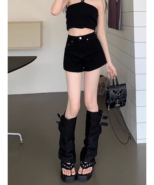 Ritzy(リッツィー)の「ハイウエスト 刺繍飾り デニムパンツ(デニムパンツ・レディース・ブラック・M/L)」の4枚目の写真