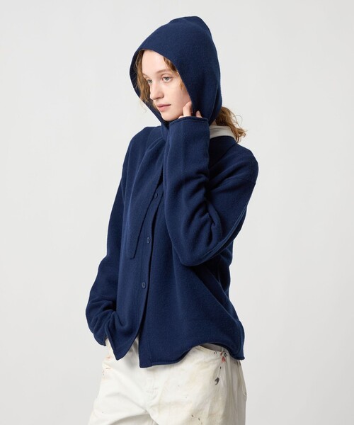 新品　6(ROKU)ウール フード ニット カーディガン 6(ROKU)＞ウール フード ニット カーディガン