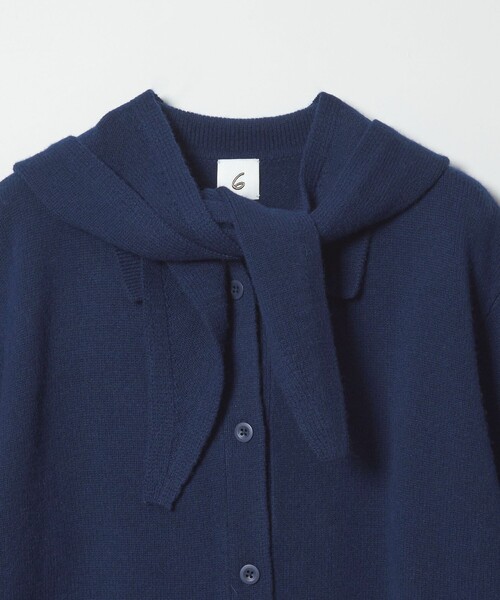 6(ROKU)＞ウール フード ニット カーディガン（カーディガン/ボレロ