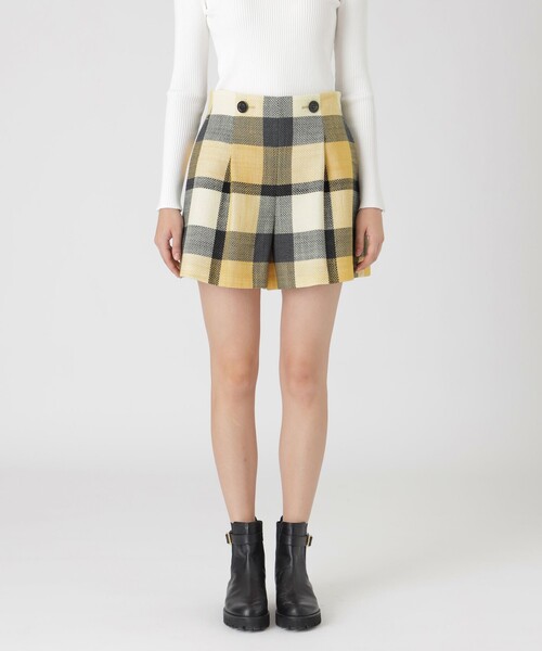 BLUE LABEL CRESTBRIDGE(ブルーレーベルクレストブリッジ)の「クレストブリッジチェックスラブプリペラキュロットパンツ(その他パンツ・レディース・ブラック/レッド/イエロー系その他3・36/38)」の1枚目の写真